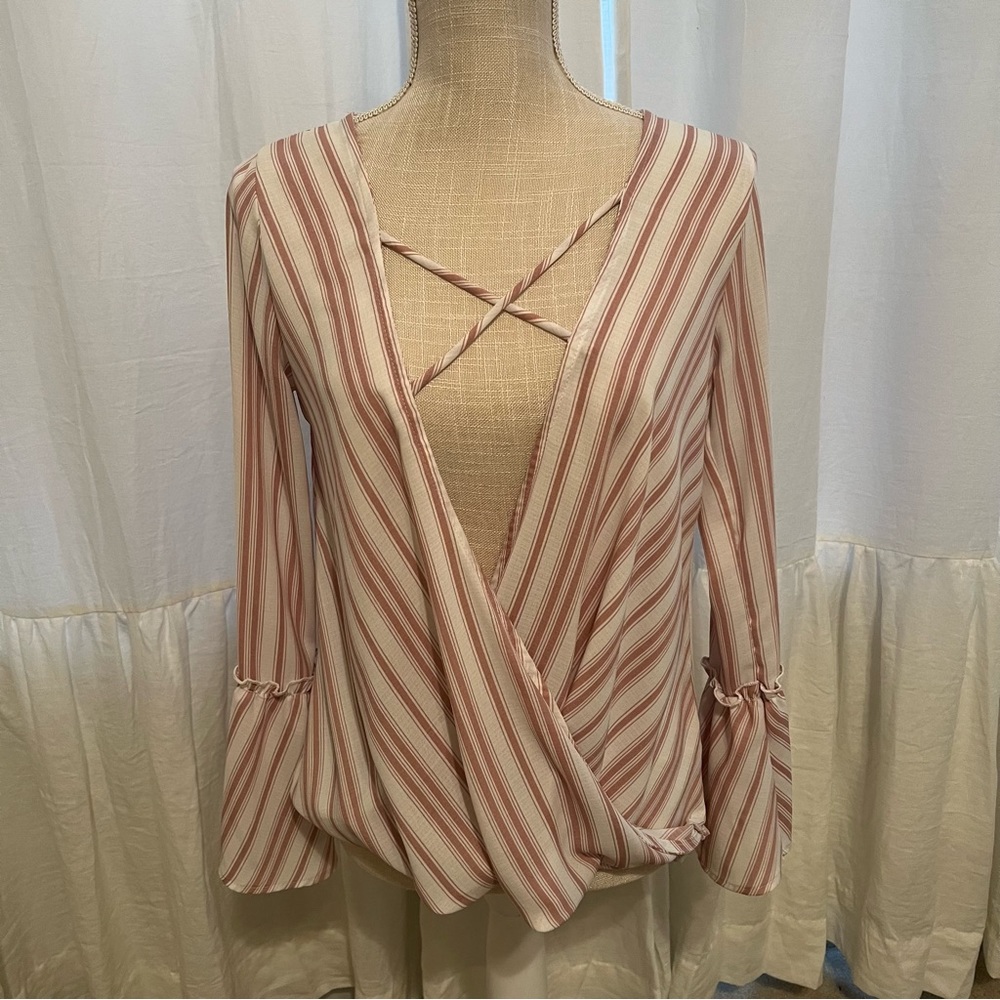 Nu Label Size small striped top.